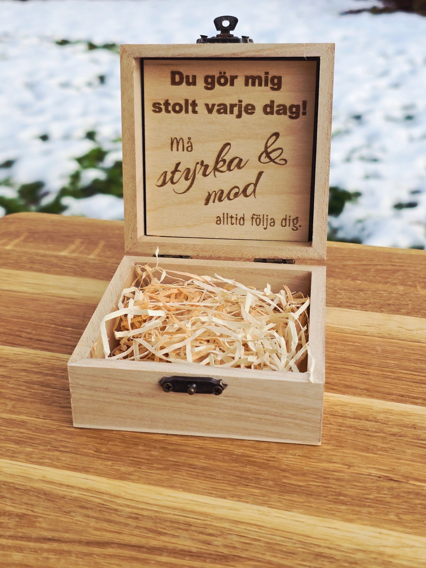 Personalized Wooden Gift Box with Engraved Inlay