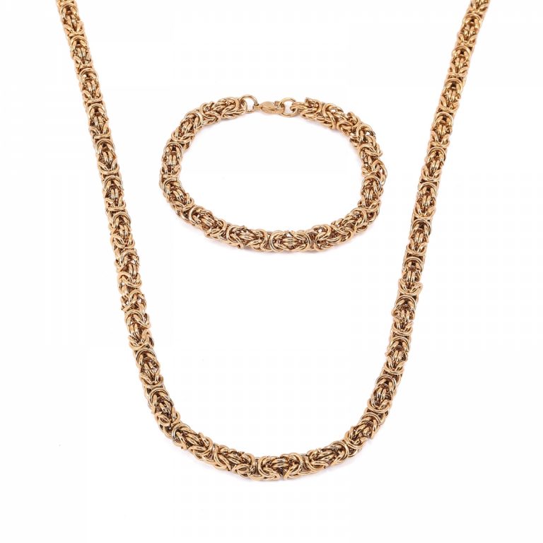 Necklace and Bracelet Sigtuna Set - Gold