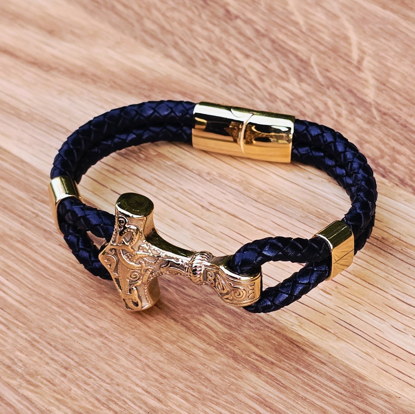 Armband Mjölnir Asgard Knot – Leder/Gold