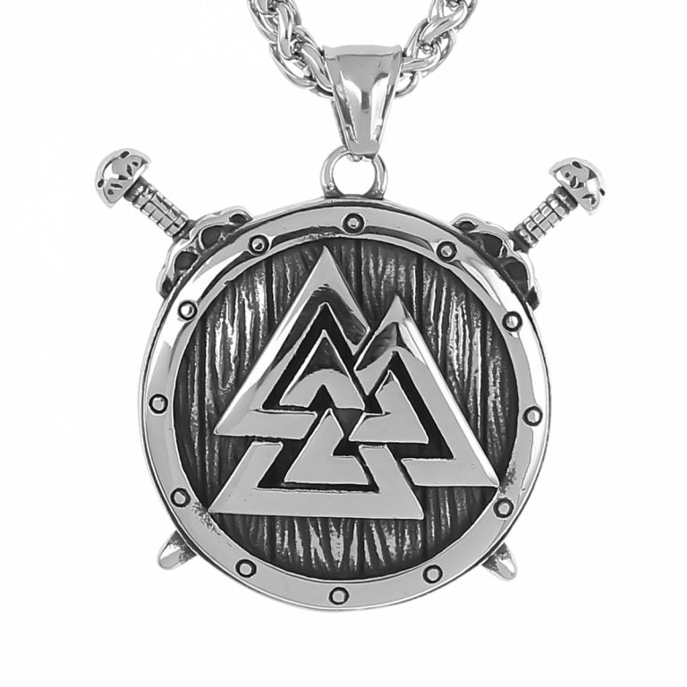 Halsband "Valknut Shield" (Silver)