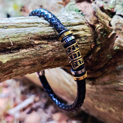 Bracelet Leather "Goldrunes"