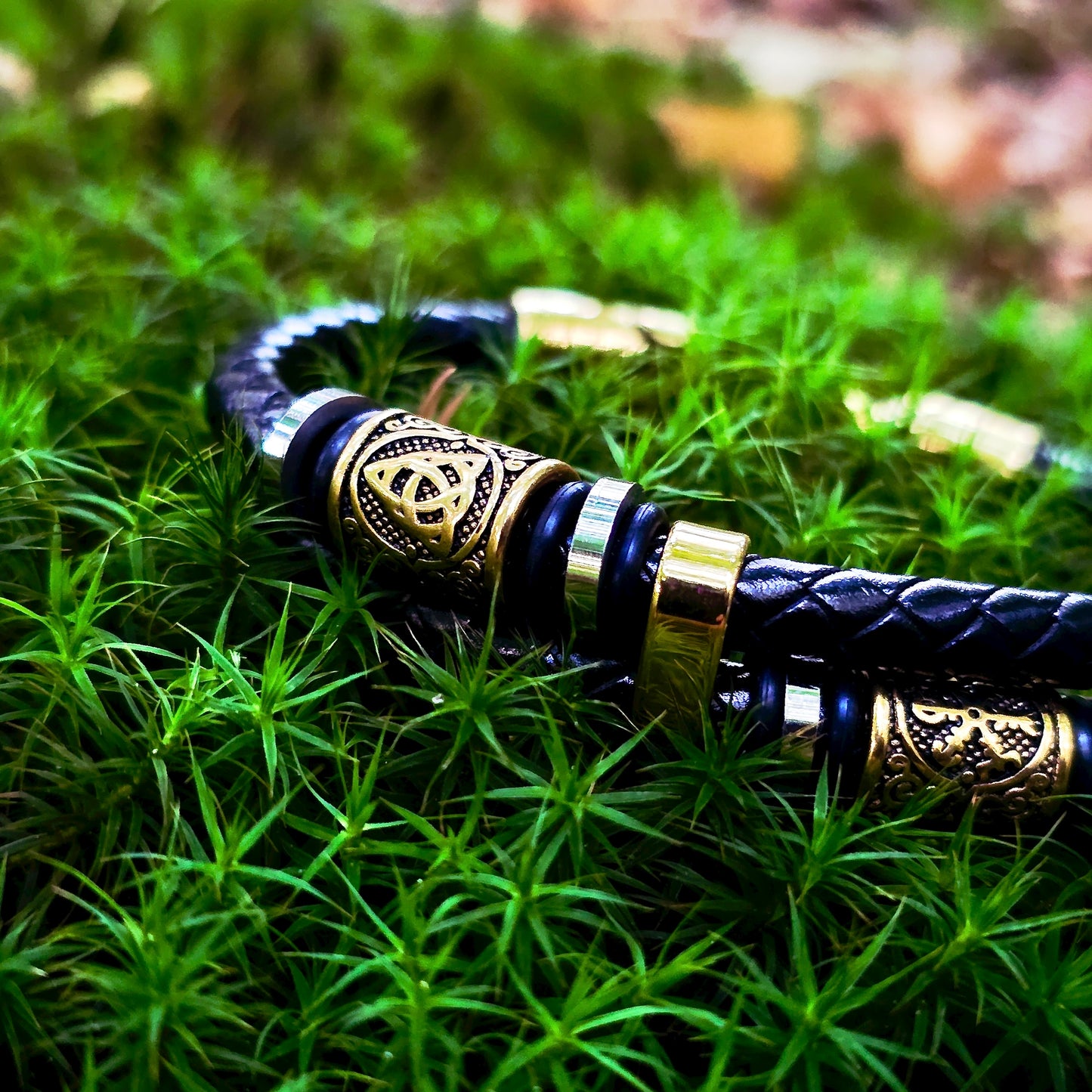 Bracelet "Vegvisir and Valknut Dubbla" (Dual Tone)