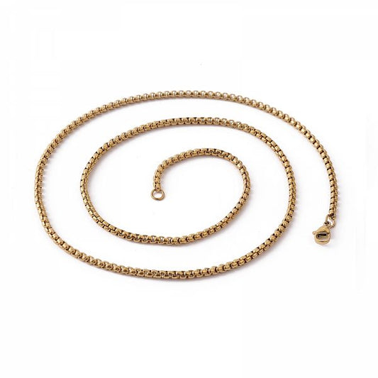 Boxchain 1,5mm Necklace (Gold)