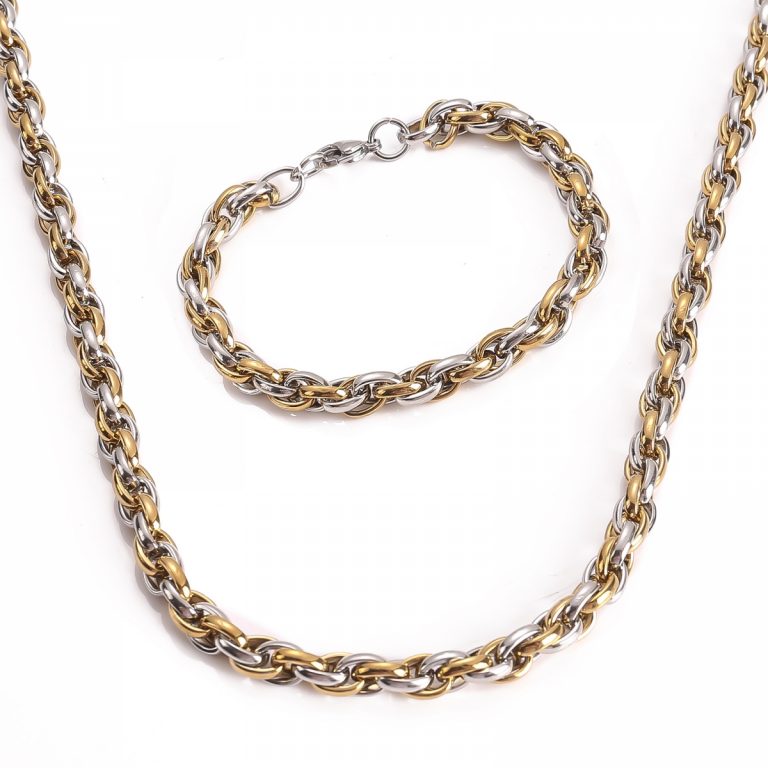 Necklace and Bracelet Birka Set (Dual Tone)