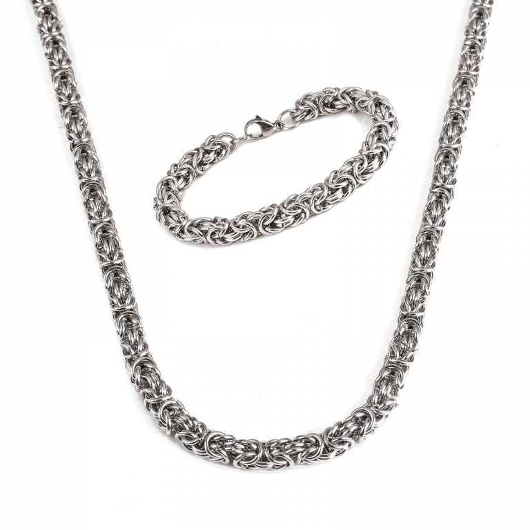 Necklace and Bracelet Sigtuna Set - Silver