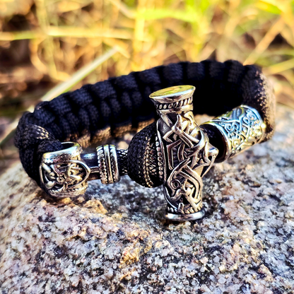 Paracord Bracelet "Mjölnir Asgard-Knot" (Silver)