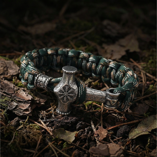 Paracord Bracelet Mjölnir Galdrastafir - Multi Color
