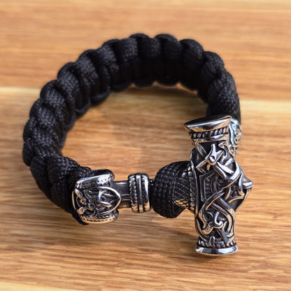 Paracord Bracelet "Mjölnir Asgard-Knot" (Silver)