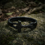 Armband Mjölnir Asgard Knot – Leder/Schwarz