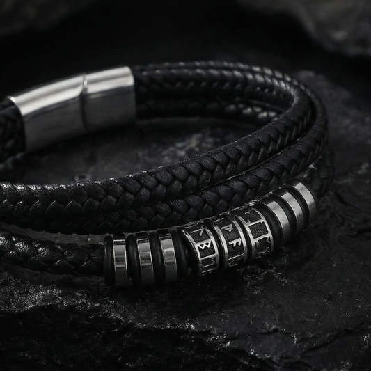 Bracelet Silver Runes - Triple Row