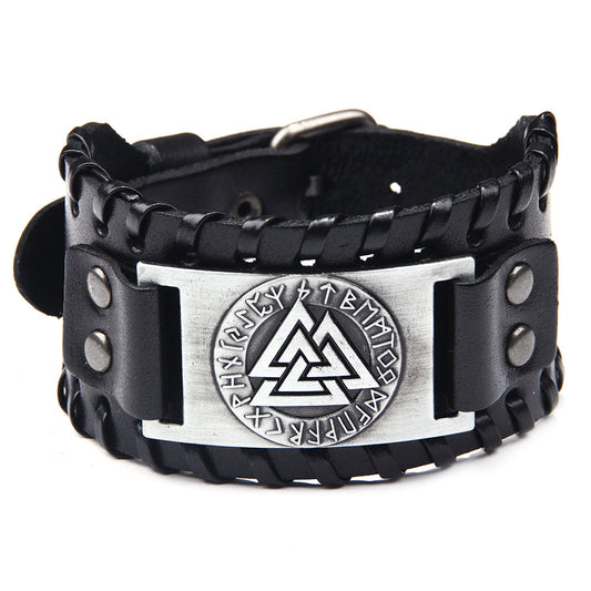 Bracelet Valknut Premiumleather (Black)