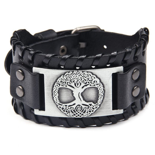 Bracelet Yggdrasil Premium-Leather (Black)