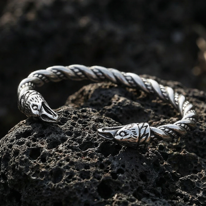 Raven Bangle Twisted - Silver