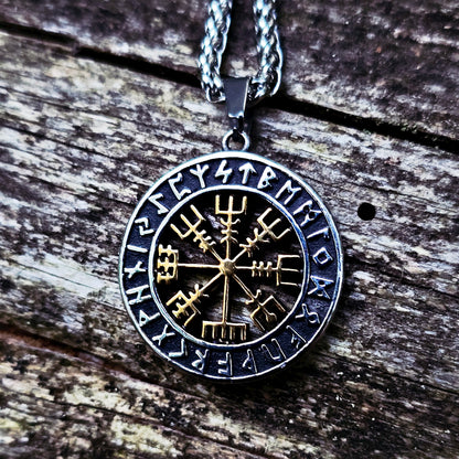 Halsband "Runkompass Vegvisir" (Tvåfärgat)