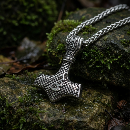 Necklace Thunder God Mjölnir - Silver