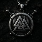 Valknut-Schild-Halskette – Silber