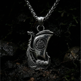 Halsband Drakkar Långskepp - Silver