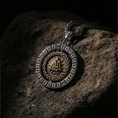 Drehbarer Wikinger-Halskette „Vegvisir Island Kompass“