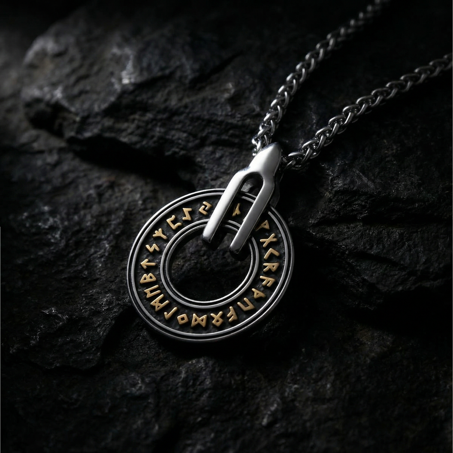 Necklace Runic Wheel - Dual Tone