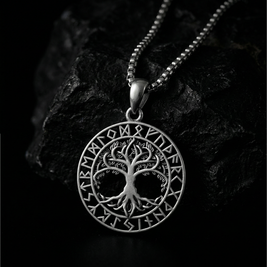Runenhalskette „Yggdrasil“ – aus 925er Sterling Silber