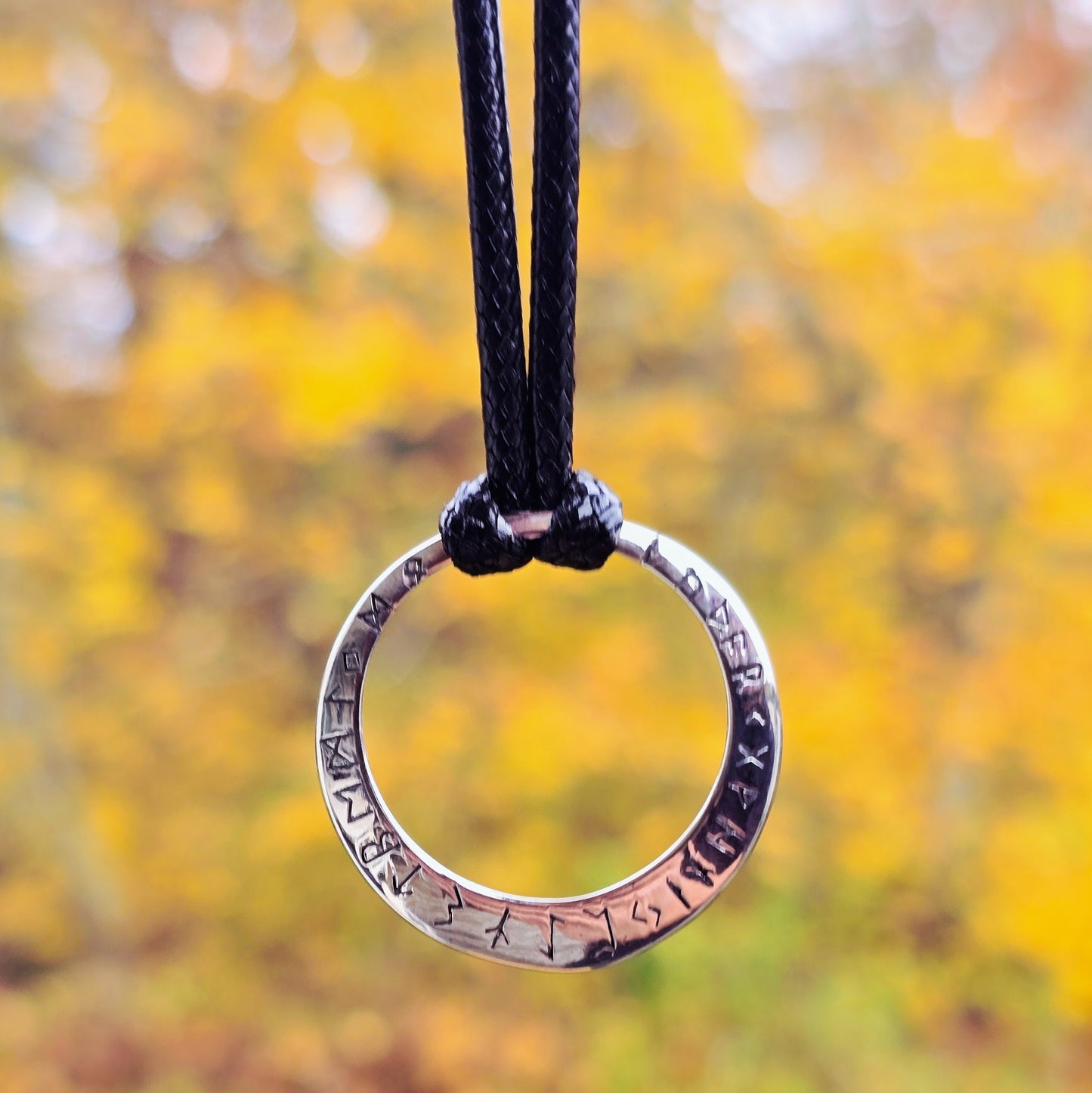 Necklace "Runic Wheel" Leather