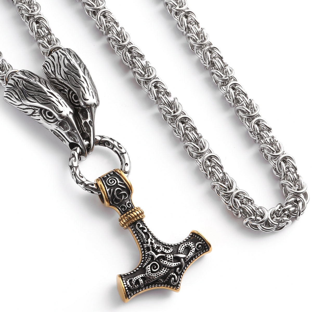 Guardian King Chain Halsband "Hugin och Munin" (Tvåfärgat)