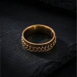 Runic Chainbound Ring Gold
