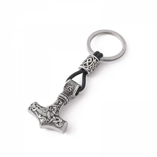Nyckelring "Mjölnir Asgard Knot" (silver)