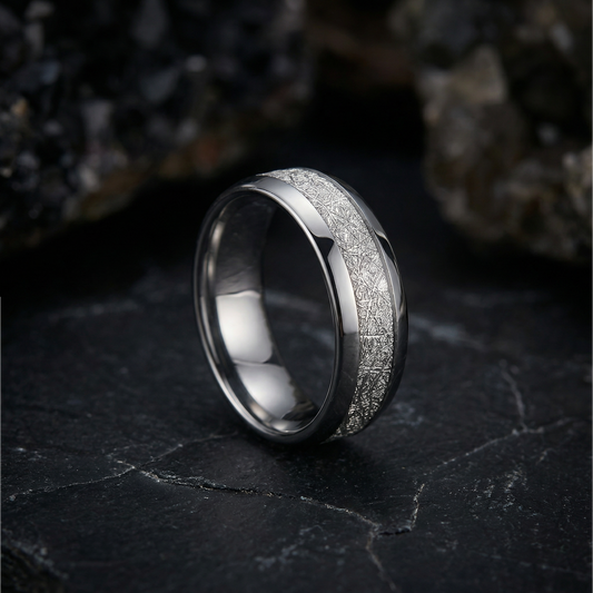 Tungsten Ring Bright Frost - Pure Silver 8mm