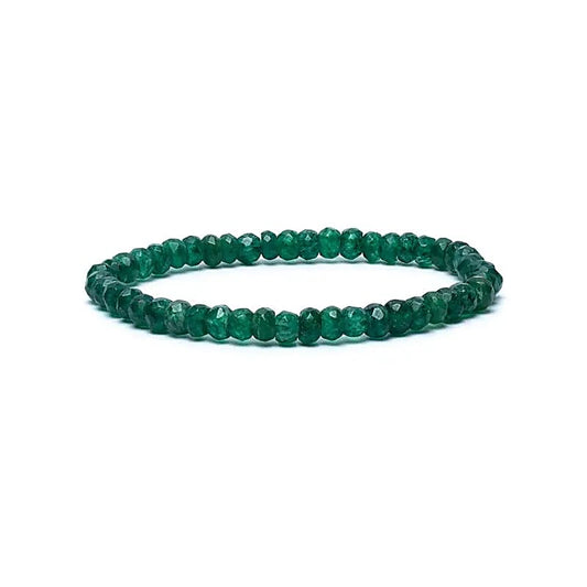 Facettiertes grünes Aventurin-Armband 6 mm (AA-Qualität)
