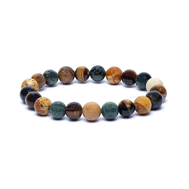 Bracelet with Kambaba Jasper, Tiger’s Eye and Picture Jasper (80mm)