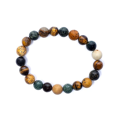 Bracelet with Kambaba Jasper, Tiger’s Eye and Picture Jasper (80mm)