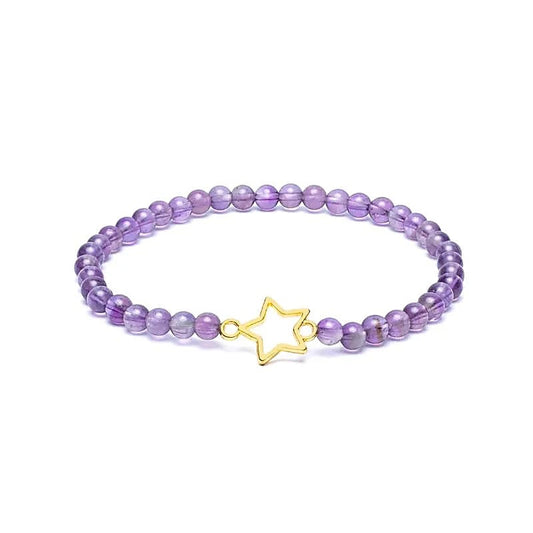 Amethyst-Armband mit Sternanhänger (80 mm)