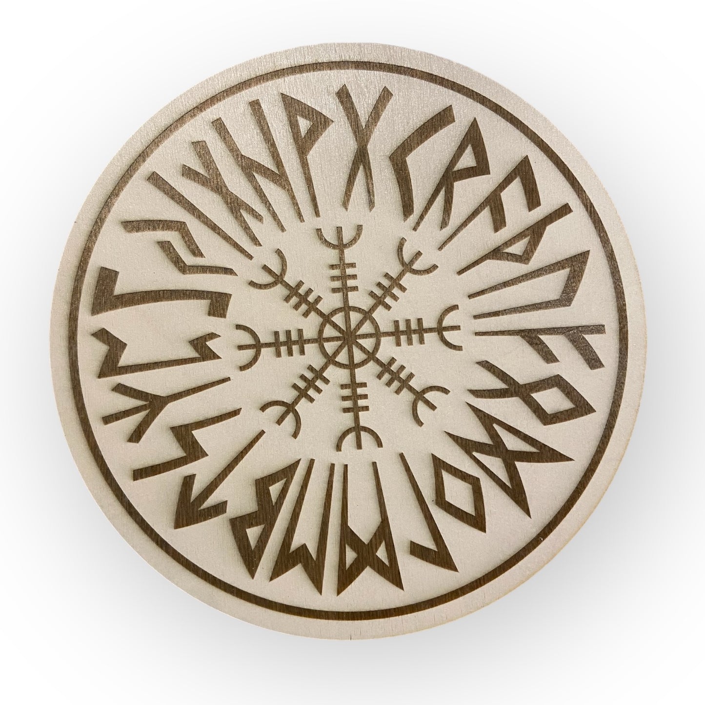 Nordic Shield with Inner Runes and Vegvísir