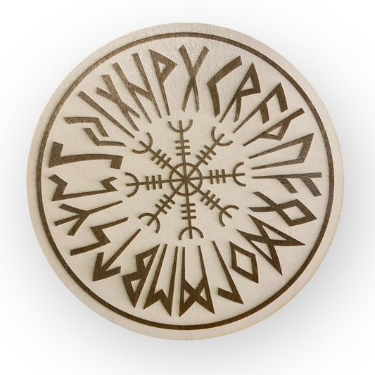 Nordic Shield with Inner Runes and Vegvísir