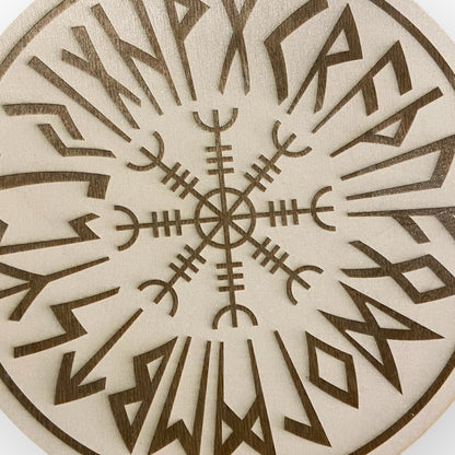Nordic Shield with Inner Runes and Vegvísir