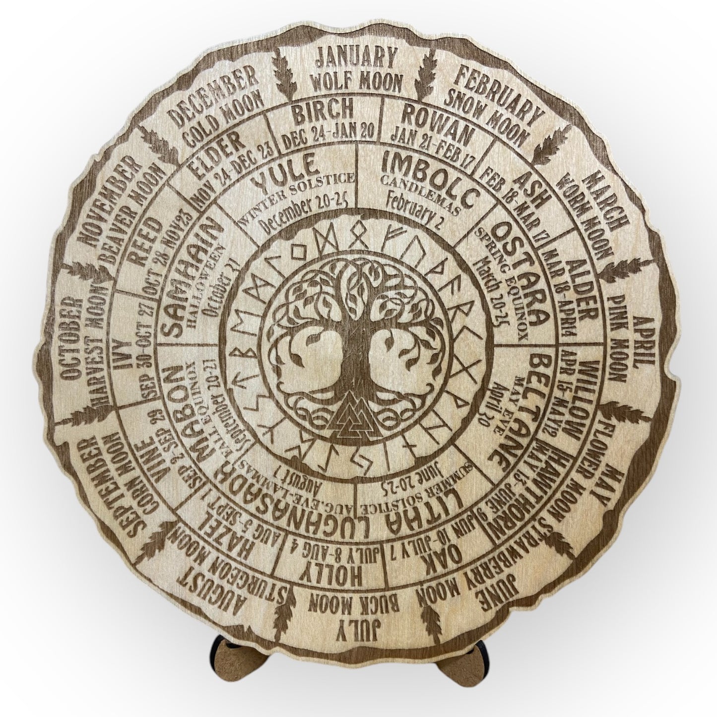Wheel of the Year – Nordic Wooden Decoration