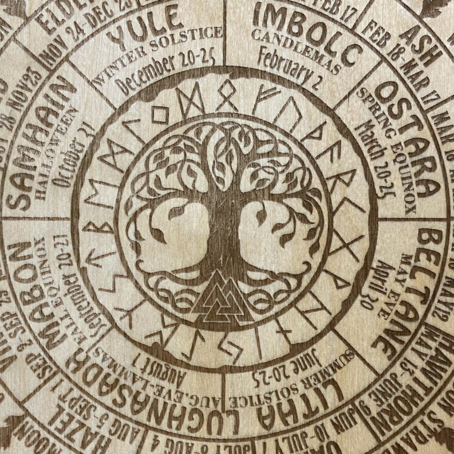 Wheel of the Year – Nordic Wooden Decoration