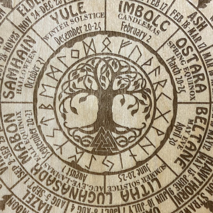 Wheel of the Year – Nordic Wooden Decoration