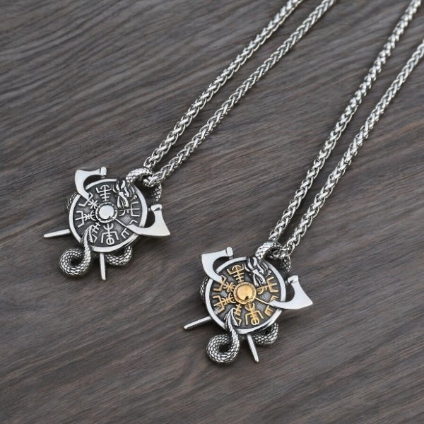 Halskette "Viking Vegvisir Schutzamulett"