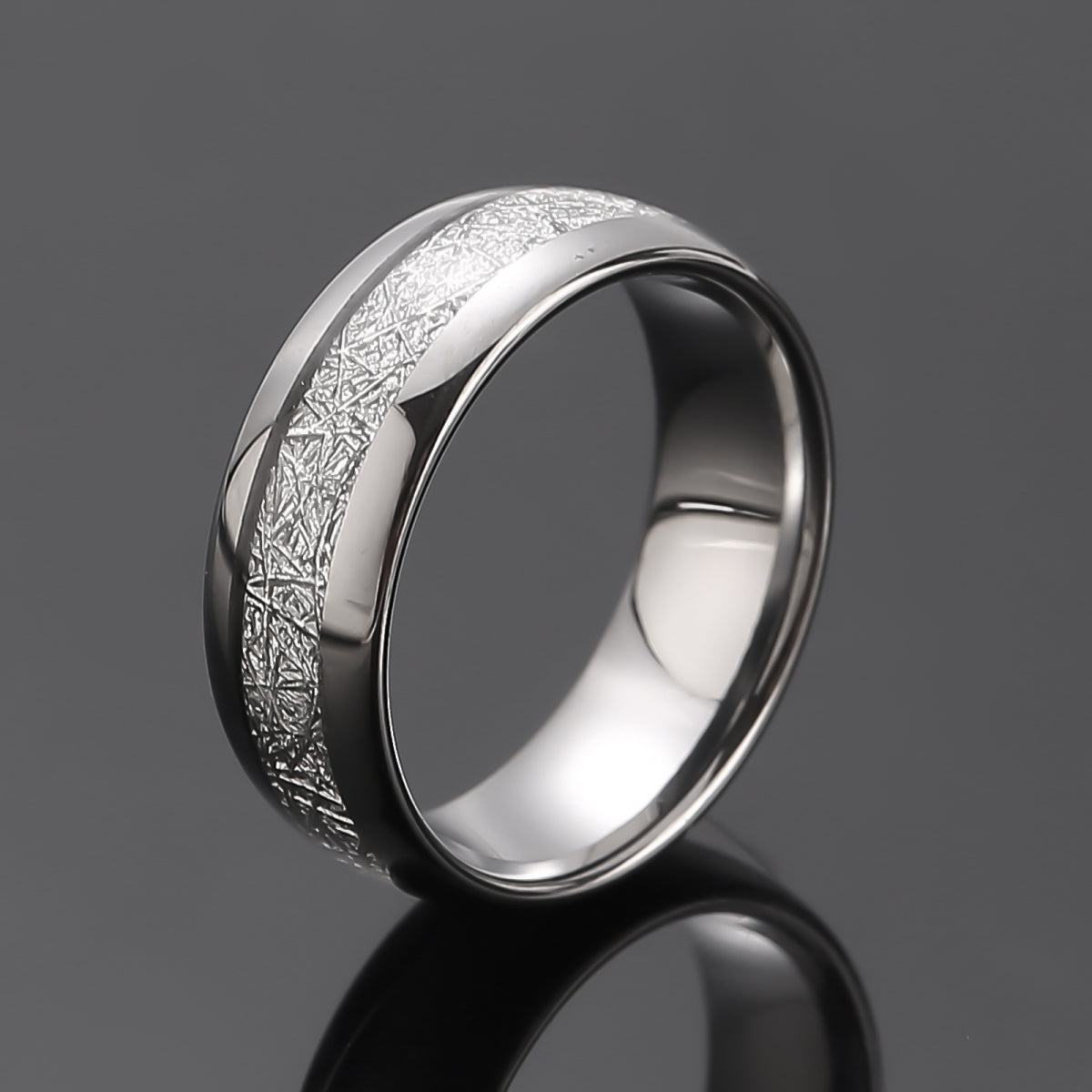 Tungsten Ring Pair "Bright Frost"