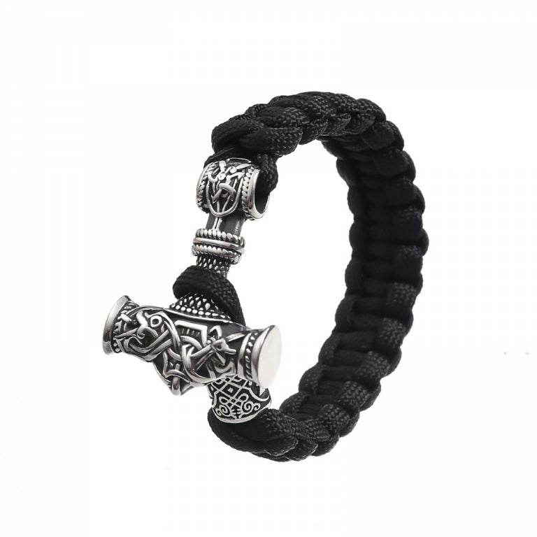 Paracord Bracelet "Mjölnir Asgard-Knot" (Silver)