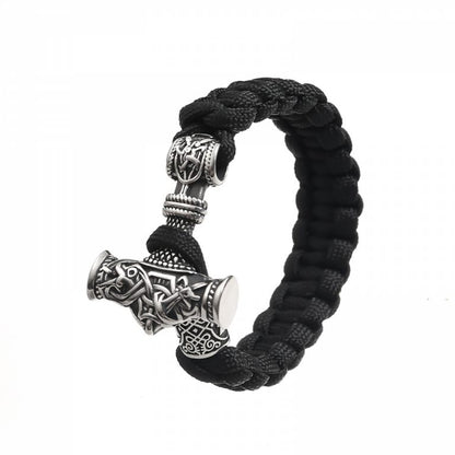 Paracord Bracelet "Mjölnir Asgard-Knot" (Silver)