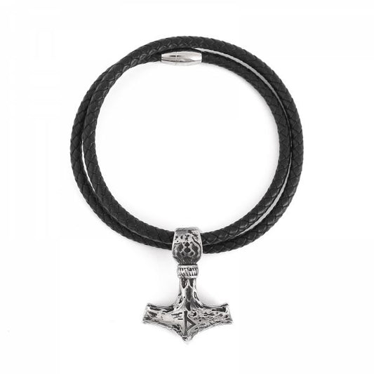 Leder Halsband "Giant Thor Mjölnir"