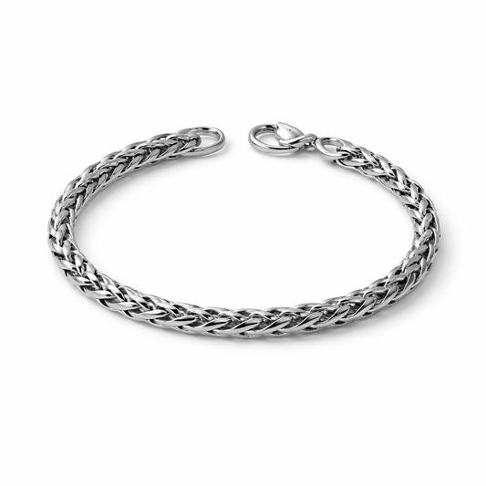 Wheat Chain 4mm Bracelet (Silver)
